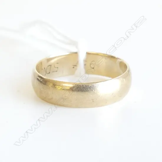 9ct GOLD VINTAGE HALF HOOP BAND RING 2.78gms SIZE N