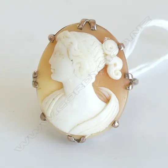 9CT GOLD & LGE CAMEO VINTAGE RING 8.1gms SIZE N1/2 APPROX