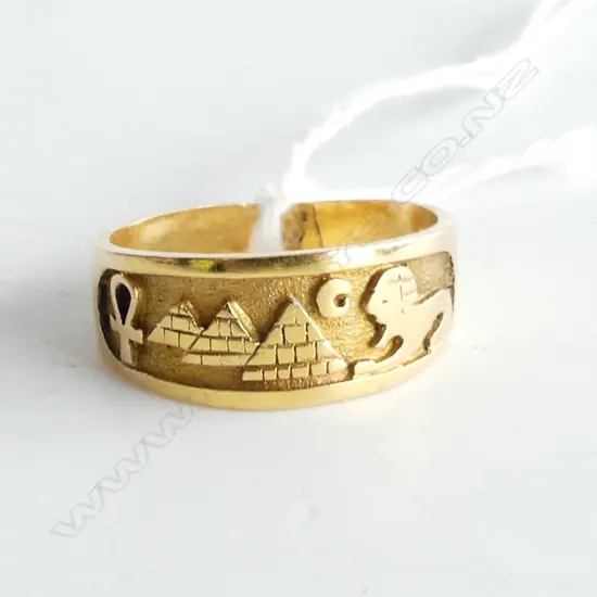 18ct GOLD GENUINE EGYPTIAN RING 5.1gm
