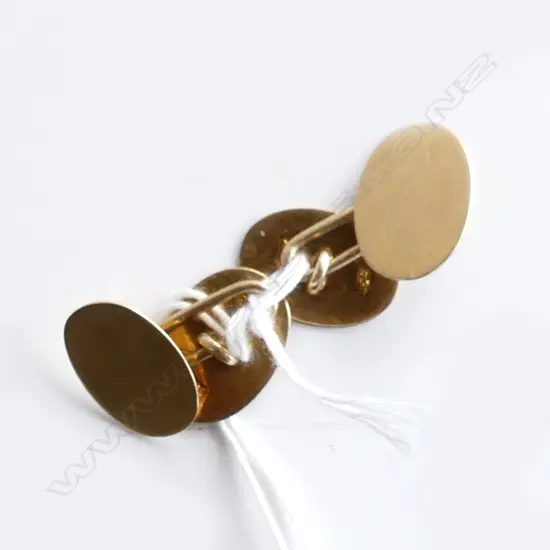 PR c1900 15CT GOLD PLAIN CUFFLINKS 8gms