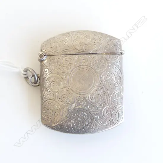 c1900 SILVER VESTA larger size. With suspension loop