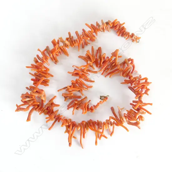VINTAGE CORAL BRANCH NECKLACE L490MM