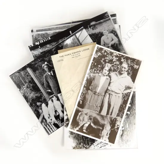 Alan Pye fishing collection: SEL. OLD PHOTOGRAPH COPIES EARLY FISHING DAYS. 4 pics of Alan & Leila