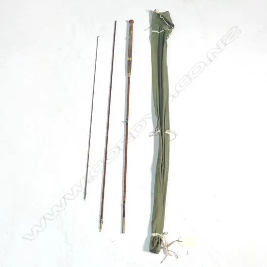 HARDYS 3 PIECE SPLIT CANE SALMON ROD. Nickel silver & brass fittings.Circa 1918.TISDALLS