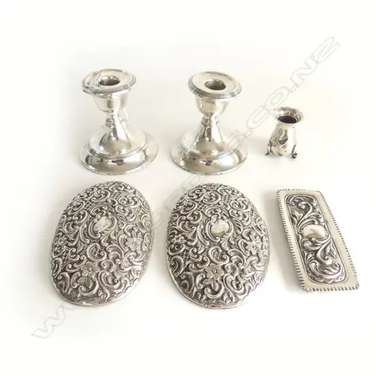 PR STG SILVER CANDLESTICKS H.80mm LONDON 1912 + 90gms SCRAP SILVER