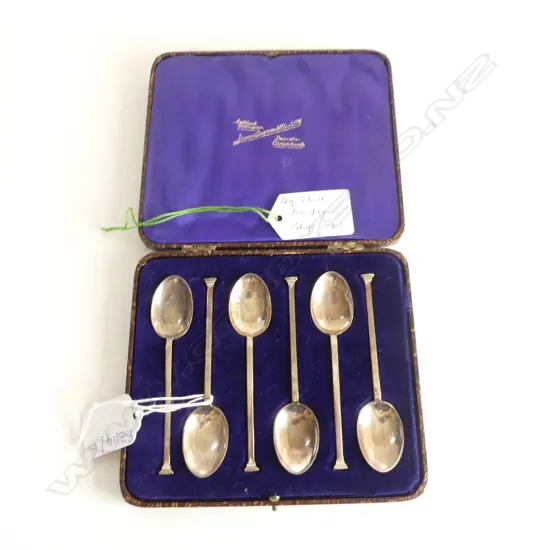 CASED SET OF 6 STG SILVER TEASPOONS, SHEFFIELD 1927 41gms