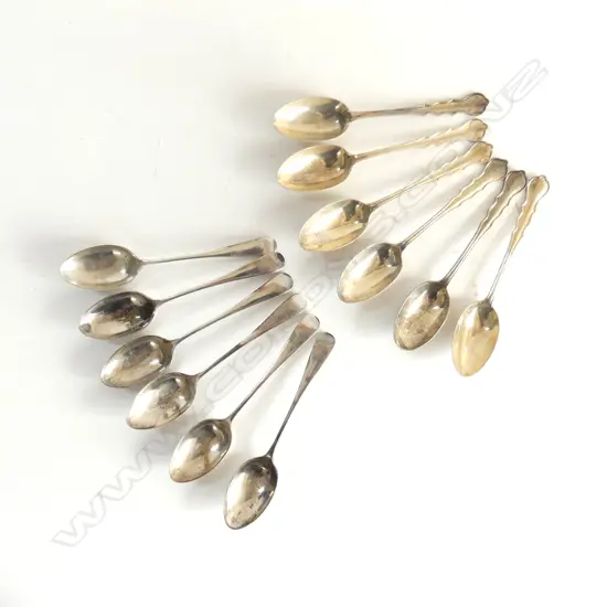 2 SETS OF 6 HALLMARKED STG SILVER TEASPOONS, 117gms