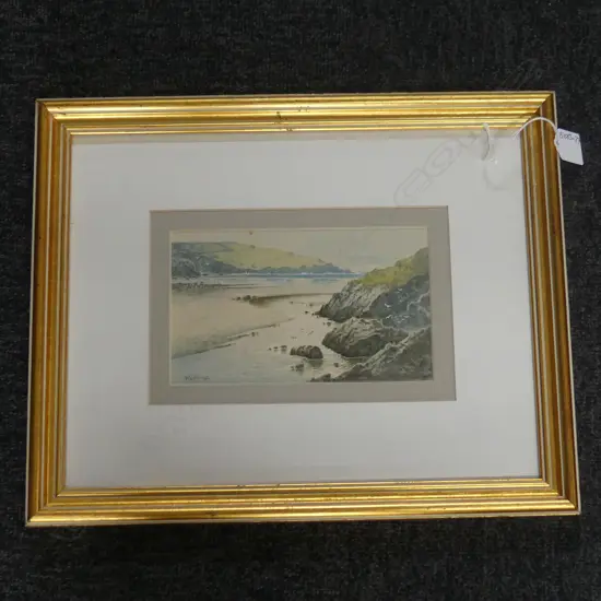 **RTV** F LEYTON 'NEWQUAY, CORNWALL', WATERCOLOUR, 120 x 180mm