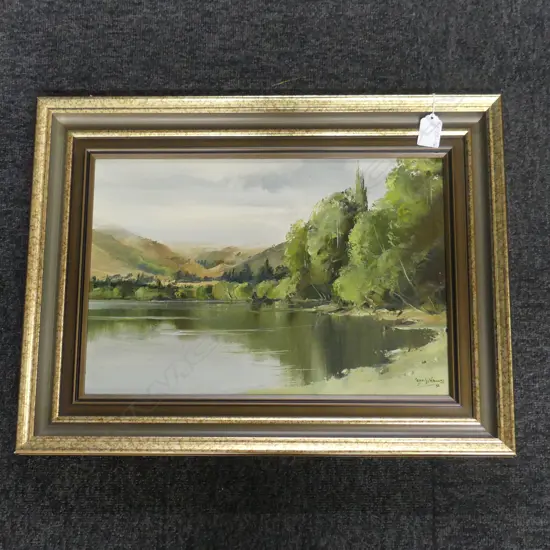 PETER WALLERS 'LAKE HAYES', OIL ON BOARD, 260 x 380mm