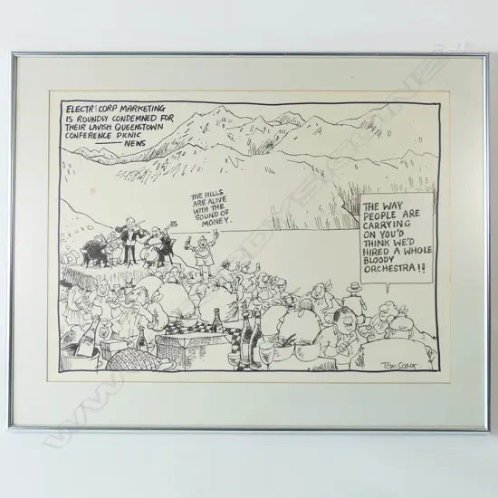 CARTOON BY TOM SCOTT QUEENSTOWN 530 BY 380MM
