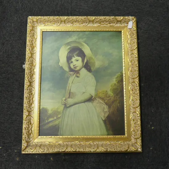 PRINT; GEORGE ROMNEY (BRITISH 1734-1802) 'MISS WILLOUGHBY' 500x390mm