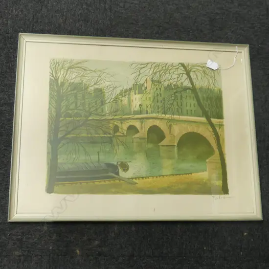FABRE PRINT 'MARIE BRIDGE SEINE' LITHOGRAPH XVII/XXV 485x635mm