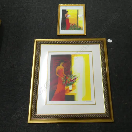 EMILE BELLET 'INTERIOR AU TAPIS' LITHOGRAPH 2006, 281/450 395x330mm + SMALLER MATCHING PRINT