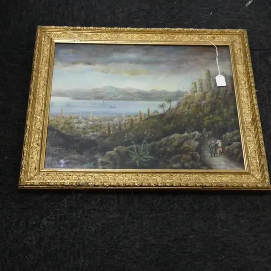 MARJORIE HIGGINS, TURKISH SCENE, OIL ON BOARD 390x480mm