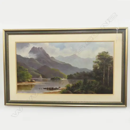 OIL  SOUTH ISLAND RIVER SCENE UNSIGNED  L950  H600MM