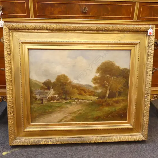 WELLESLEY COTTERELL (1854 -1913) 'ON THE ROAD TO LLANRWST NORTH WALES' OIL ON CANVAS 450x600mm