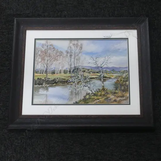 W/C RIVER SCENE SIGNED Fay lees  h440mm l540mm