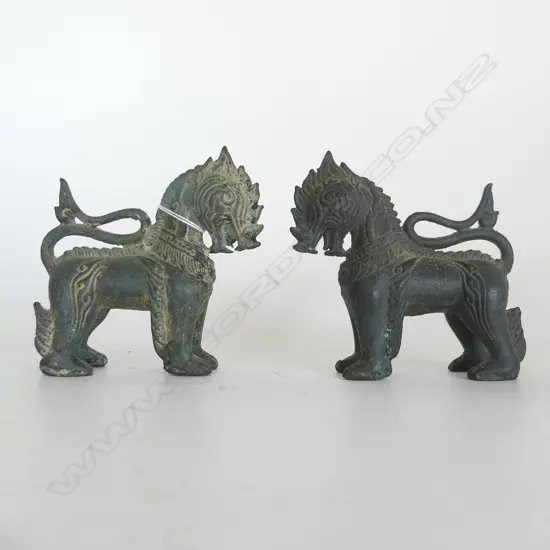 PR OLD CHINESE BRONZE DRAGON HORSE SCULPTURES L.115mm