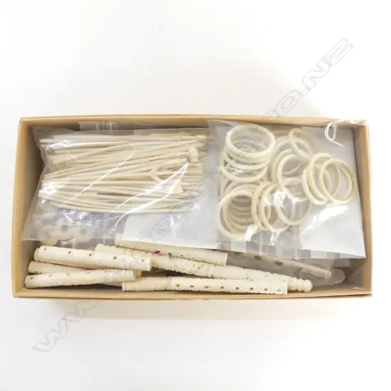 BOX IVORY CARVINGS ORNAMENTS RINGS