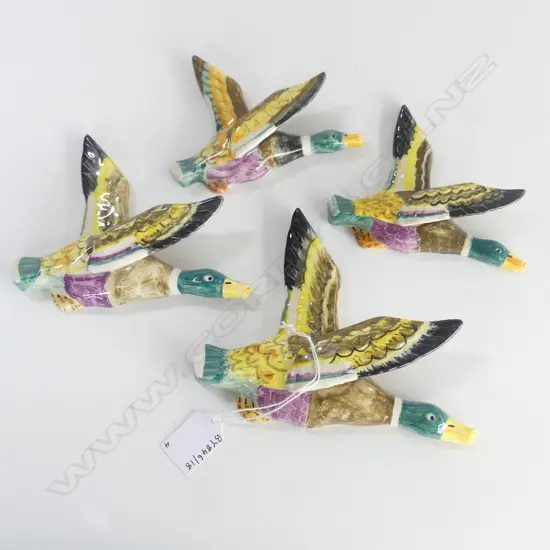 SET OF 4 CHINA WALL DUCKS LARGEST 170MM