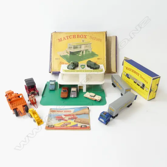 10 ASST. MATCHBOX LESNEY VEHICLES + BOXED M9 TRUCK & BP SERVICE STATION