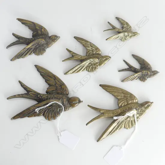 2 SETS OF THREE WALL SWALLOWS LARGEST 140MM