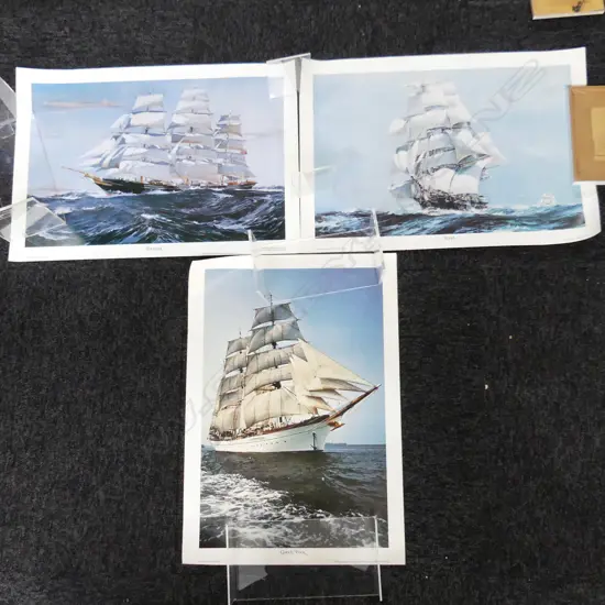 3 AMERICAN ART SHIP PRINTS 