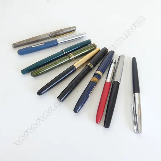 10 ASST VINTAGE FOUNTAIN & OTHER PENS