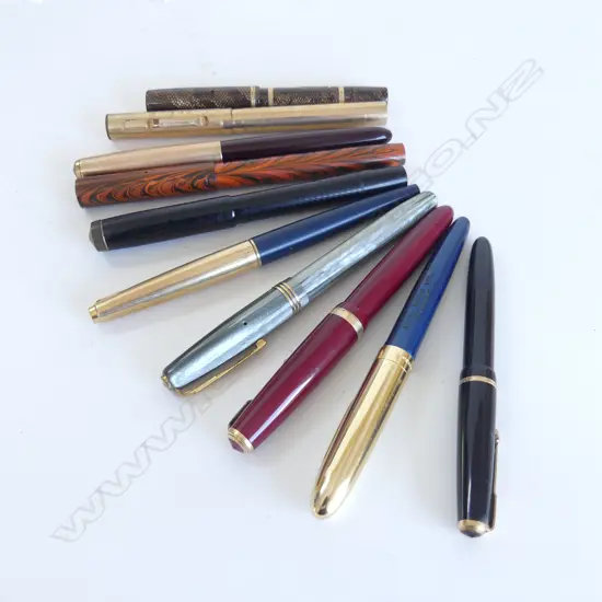10 ASST VINTAGE FOUNTAIN & OTHER PENS
