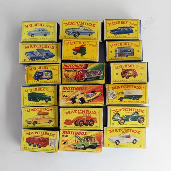 COLLECTION OF VARIOUS 18 LESNEY MATCHBOXES mainly yellow boxed includes....