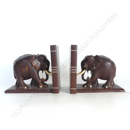 PR WOODEN ELEPHANT BOOKENDS H.170mm