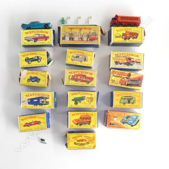 COLLECTION OF VARIOUS 16 LESNEY MATCHBOX mainly SERIES CARS ETC includes....