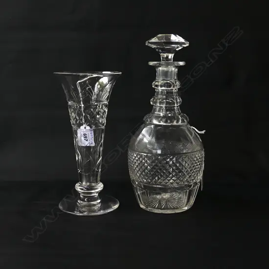 GEO DECANTER H290MM & CRYSTAL VASE H220MM