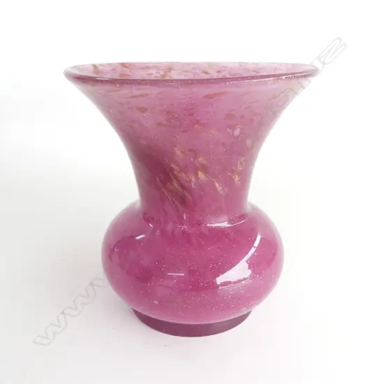 PINK & GOLD SCOTTISH MONART ART GLASS VASE H185MM