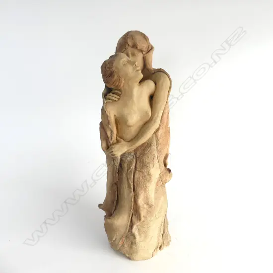 FRENCH POTTERY SCUPTURE 2 FIGURES  H390MM