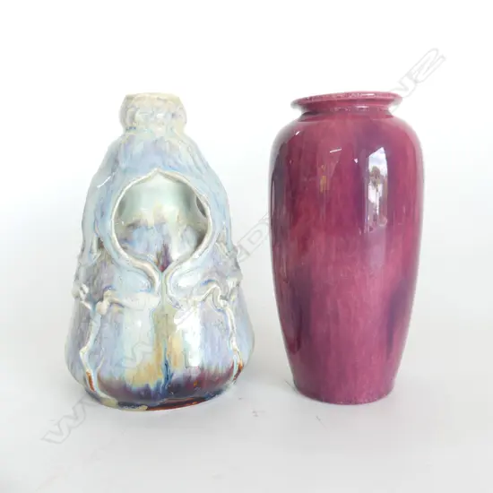 2 ANTIQUE ART POTTERY VASES H.190mm