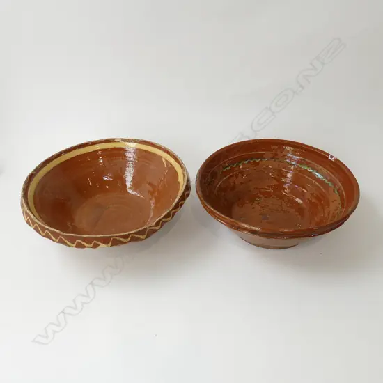 2 VINTAGE FRENCH LARGE DOUGH DISHES DIA370MM