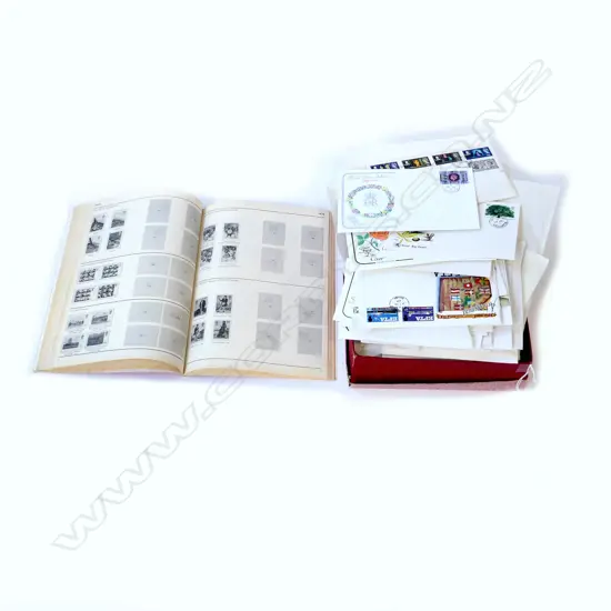 'GB' UK STAMP ALBUM + ASST. F.D.C.'s