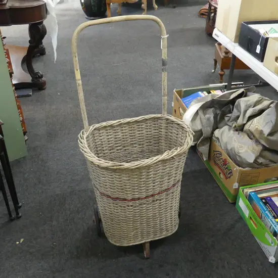 VINTAGE CANE SHOPPING TROLLEY