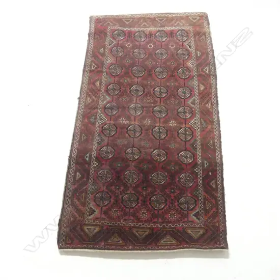 SEMI ANTIQUE TURKOMAN HAND KNOTTED PERSIAN RUG 2040 x 1100mm