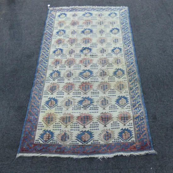 HAND KNOTTED ALL WOOL RUG 1750x980mm