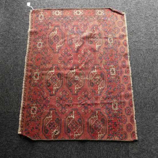 ANTIQUE AFGHAN BALUCHI ALL WOOL RUG some faults & repairs. 600 x 1050mm