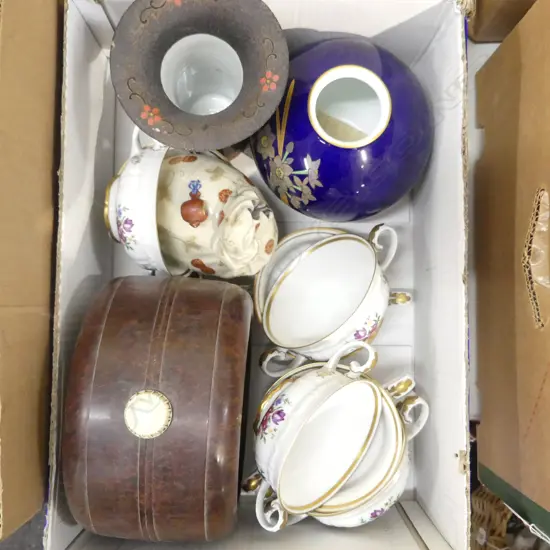 ASST. CHINA; ORIENTAL VASES, 8 COUPES, VINTAGE PHILLIPS RADIO ETC