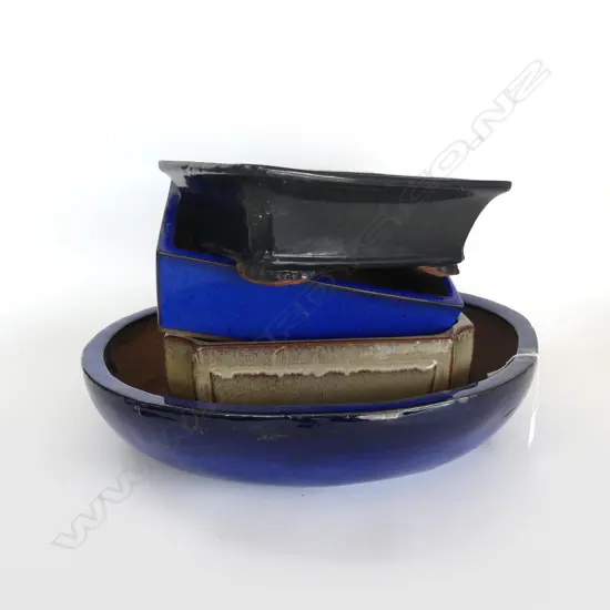 4 LG GLAZED BONSAI PLANTERS LARGEST 510x425mm