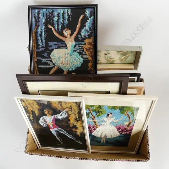 ASST. BALLET PRINTS & FRAMED NEEDLEWORKS