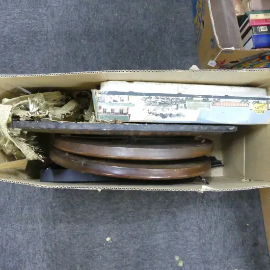 ASST. FRAMES, TRAIN SET, TRAY, CHOPPING BOARD, GOLD TASSEL TRIM