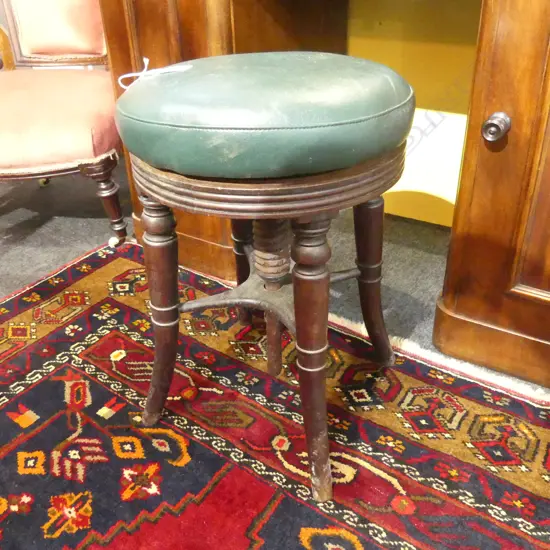 ANTIQUE PIANO STOOL H.470mm