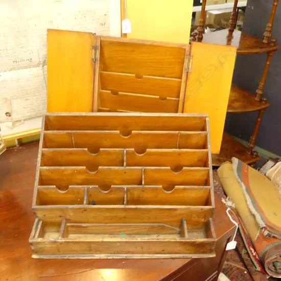 2 VINTAGE WOODEN LETTER HOLDERS W.390mm