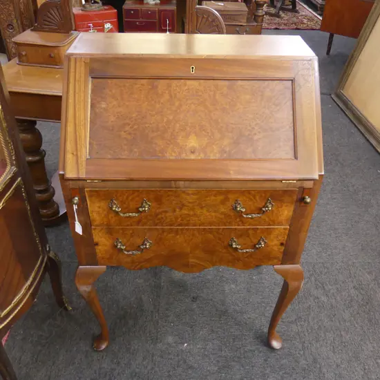 QUEEN ANNE STYLE SMALL DROP FRONT DESK