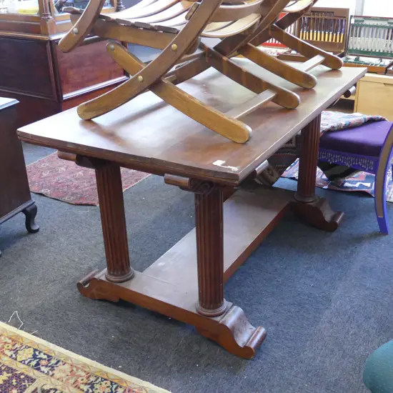 ANTIQUE STYLE CENTRE TABLE ON FOR CLASSICAL COLUMN LEGS W 1400 X D 810 MM